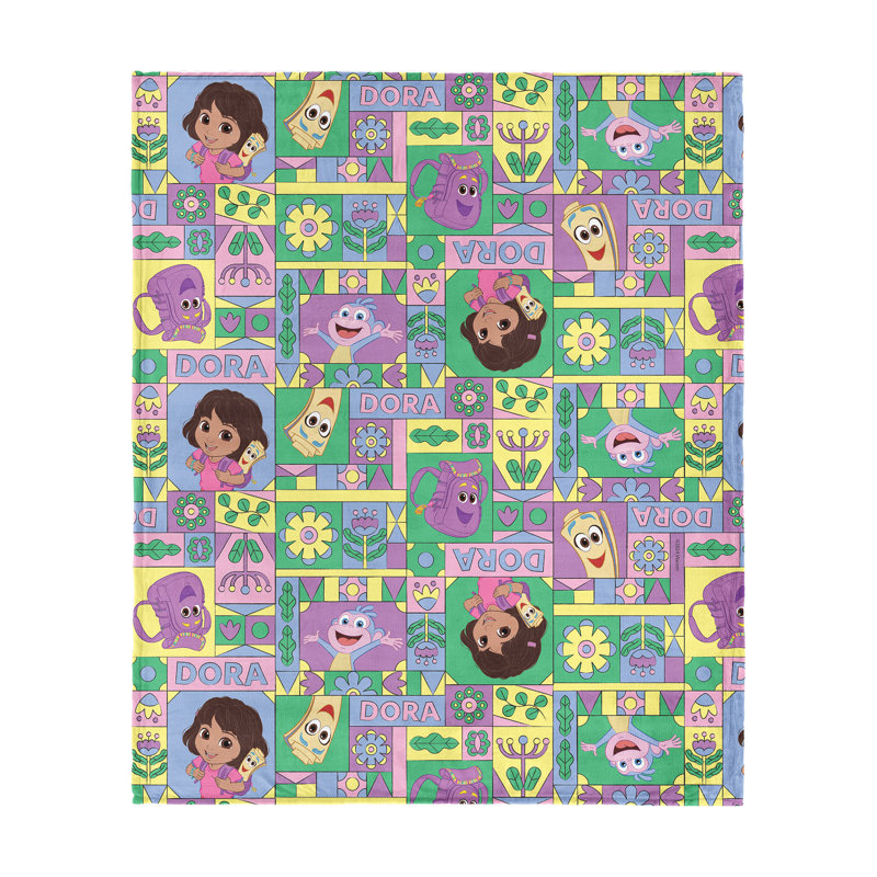 Jeté Dora the Explorer & Friends Collage Touch, doux et coloré, molleton moelleux, L 40 po x l 50 po