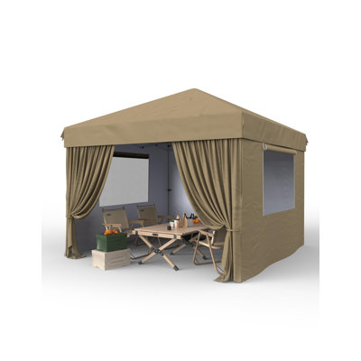 10x10 Pop Up Canopy Tent Outdoor Canopy One-Person Set Up Heavy Duty Commercial Instant Tent Shelter, 4-Sidewall