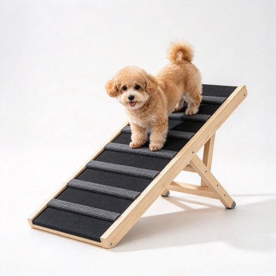Adjustable Wooden Dog Ramp for Small to Large Dogs