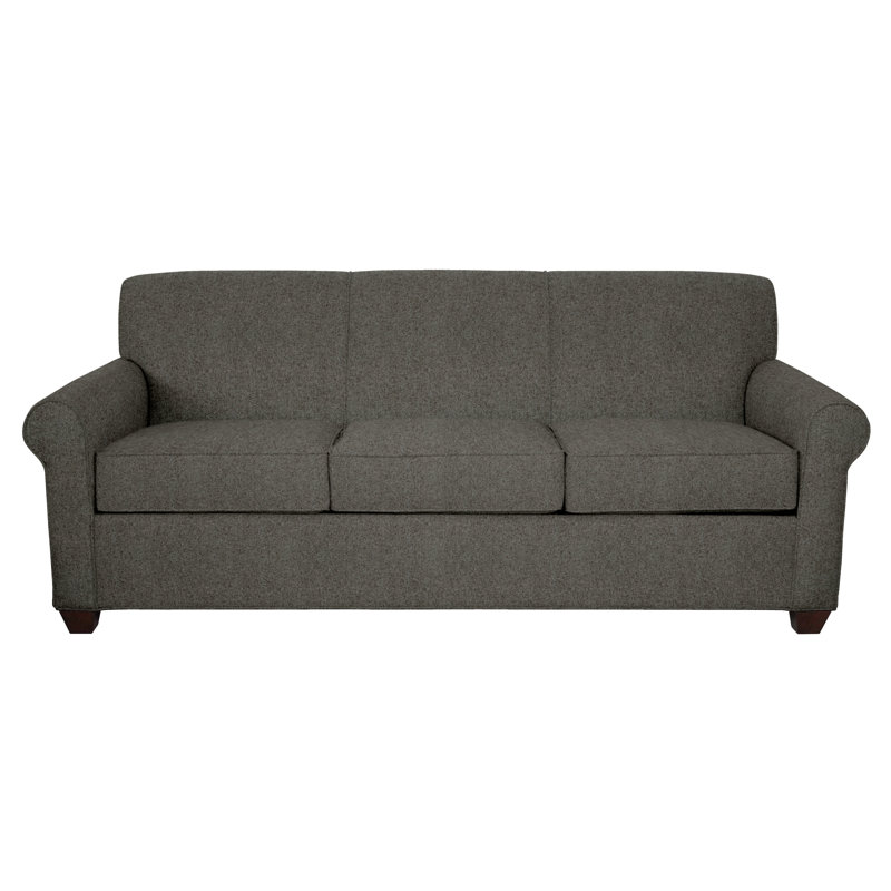 Finn Rolled Arm Sofa with Reversible Cushions, Montana Walnut, Dorset Charcoal, 34" H x 83" W x 36" D