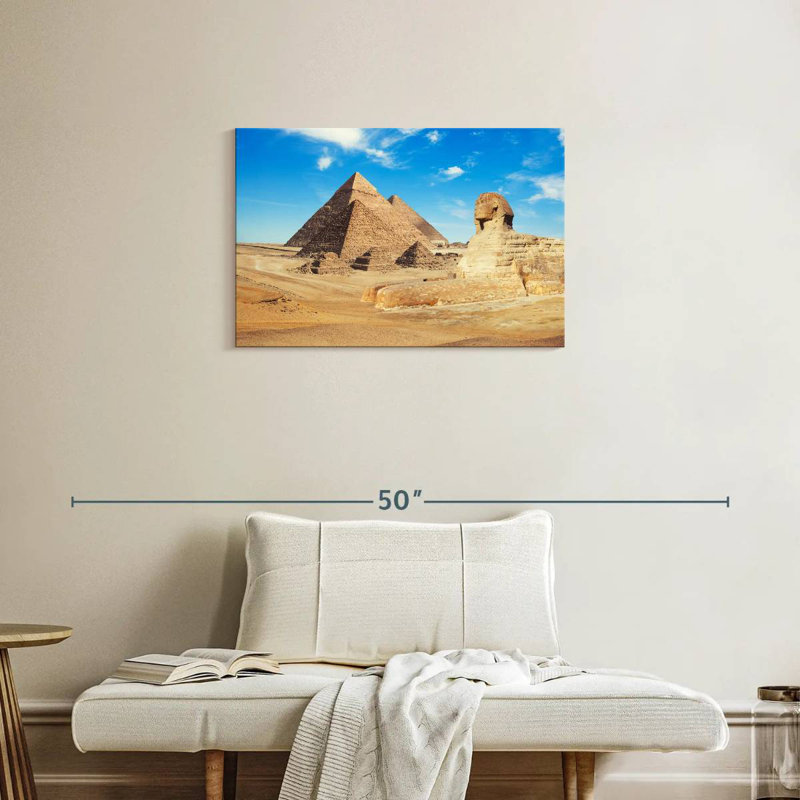Adella, sphinx et pyramides de Gizeh, H 20 po x l 30 po