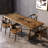 Warm Oak Brown Rectangular Solid Wood Sled Dining Table-1014193237