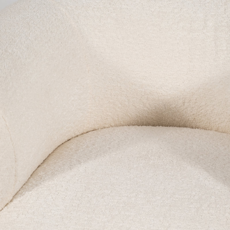 Roundback Accent Chair, Rust, Ivory Fabric