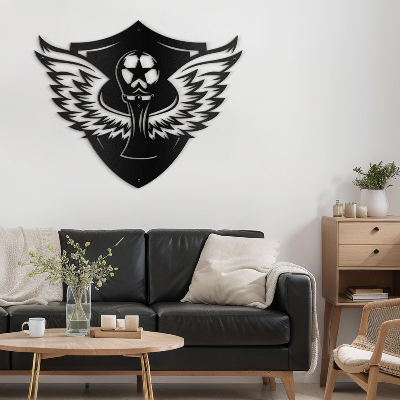 Décoration murale décorative murale en métal, H 19,44 po x l 24 po x P 0,05 po, Noir