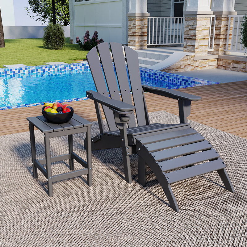 Table d'appoint 14 po x 13 po en PEHD pour l'extérieur, Gris