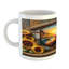 Ebern Designs Rustic Ceramic Coffee Mug Sunset Rooster Sunflowers 11 oz Earth Yellow and Caramel
