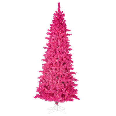 Flocked Pink Fir Artificial Fir Christmas Tree