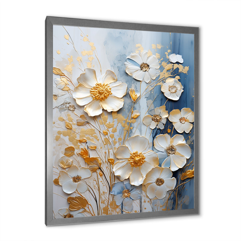 «Wildflowers Botanical Beauty II», reproduction sur toile, Cadre simple argenté, H 44 po x l 34 po x P 1,5 po