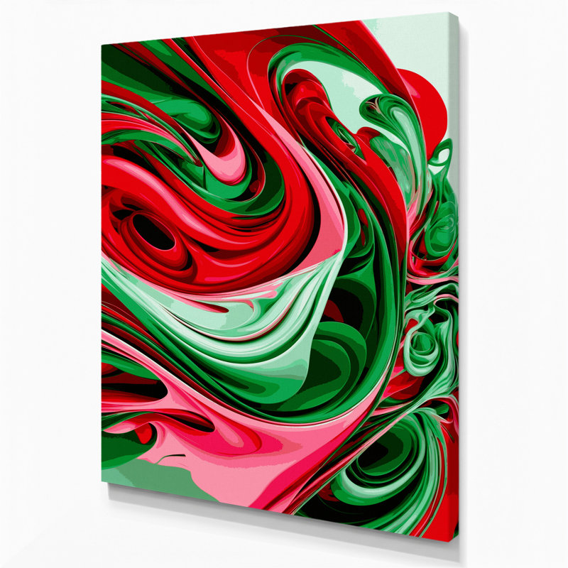 Art numérique sur toile, abstraction numérique 67, H 24 po x l 20 po