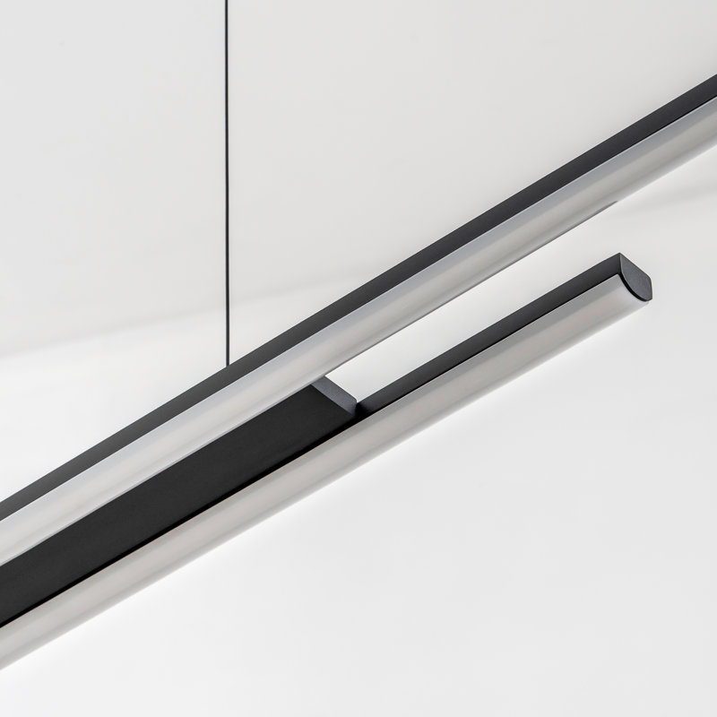 Burcker Dimmable LED Linear Kitchen Island Pendant Light, Matte Black