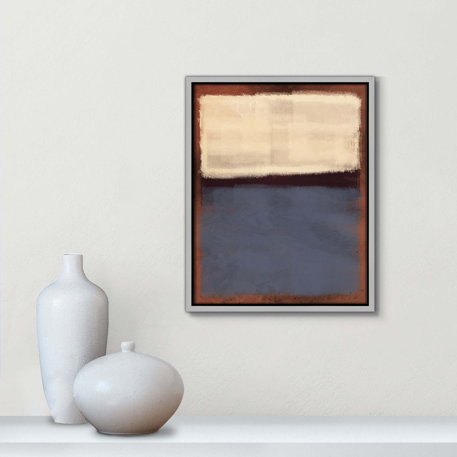 Coronado "Alabaster Burst" Painting, 15.5" H x 12.5" W x 2" D, Silver Framed