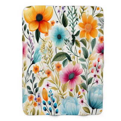 Jeté Rainbow Botanical Brushstrokes - 1 pièce Premium S