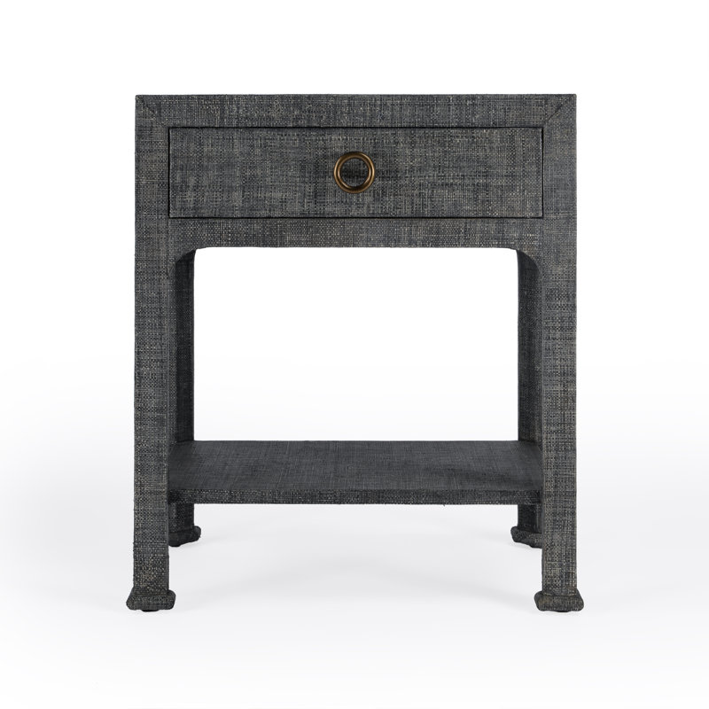 Chatham Raffia Nightstand, Charcoal