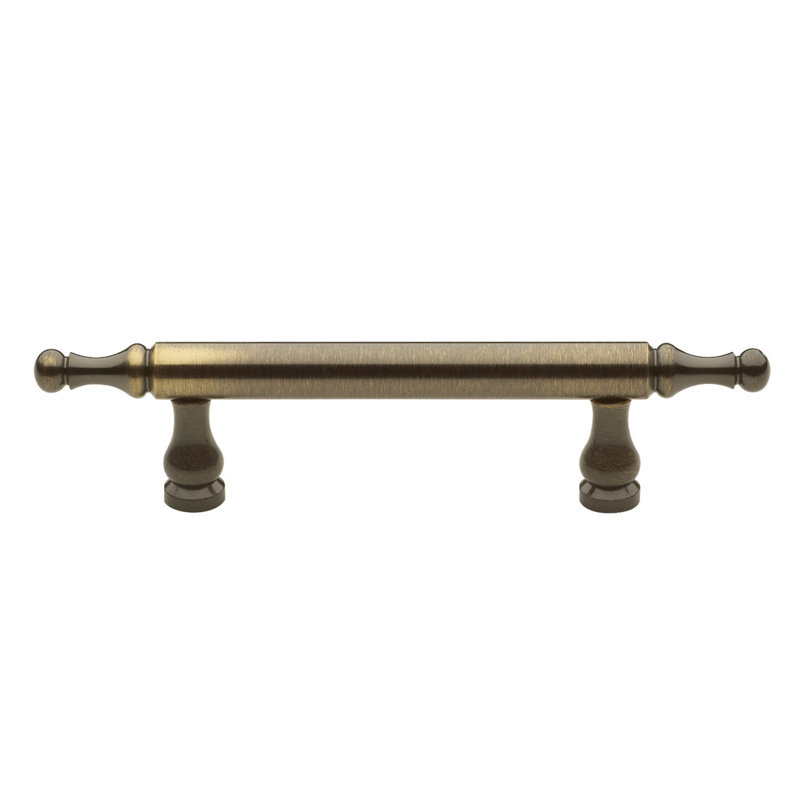 Spindle Bar Pull, Satin Brass and Black, 2 1/2"
