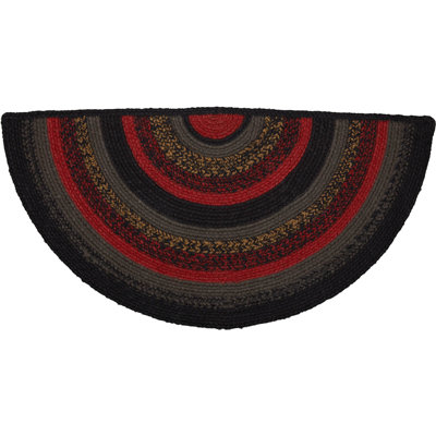 Tapis en coton tressé à motif géométrique rouge / noir / gris Amadeu