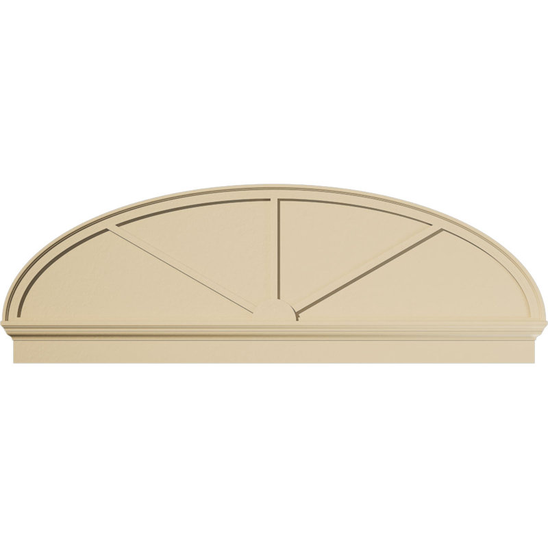 Fronton en uréthane Elliptical Signature, brun clair apprêté, 74 po x 25,375 po x 2,75 po, Combinaison, 3 rayons