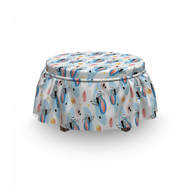 Housse pour repose-pieds du folklore lotus oriental