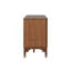 Meuble télé Mid-Century moderne avec pieds dorés et tablettes réglables