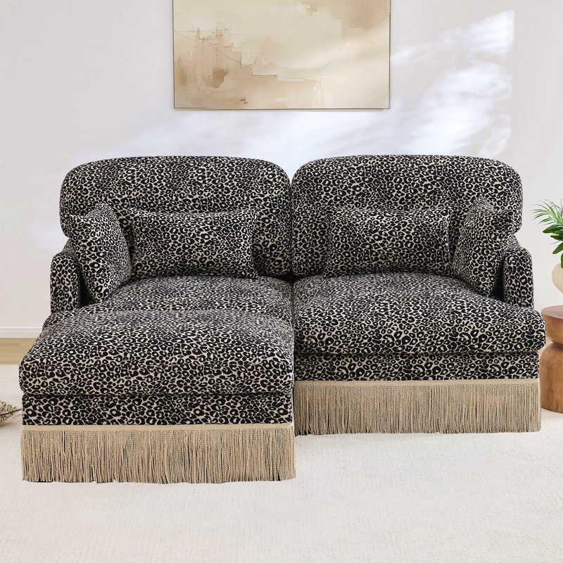 Canapé Comfy Chenille Leopard, Kaki