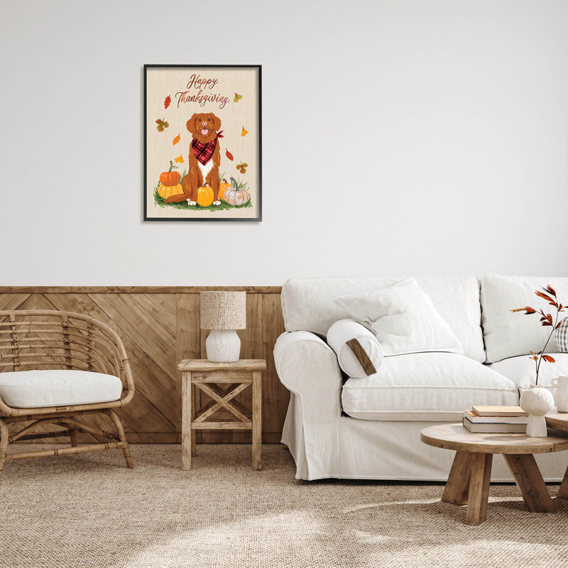 Happy Happy Thanksgiving Pumpkins at-184, H 30 po x l 24 po x P 1,5 po, Giclée encadrée noir minuit
