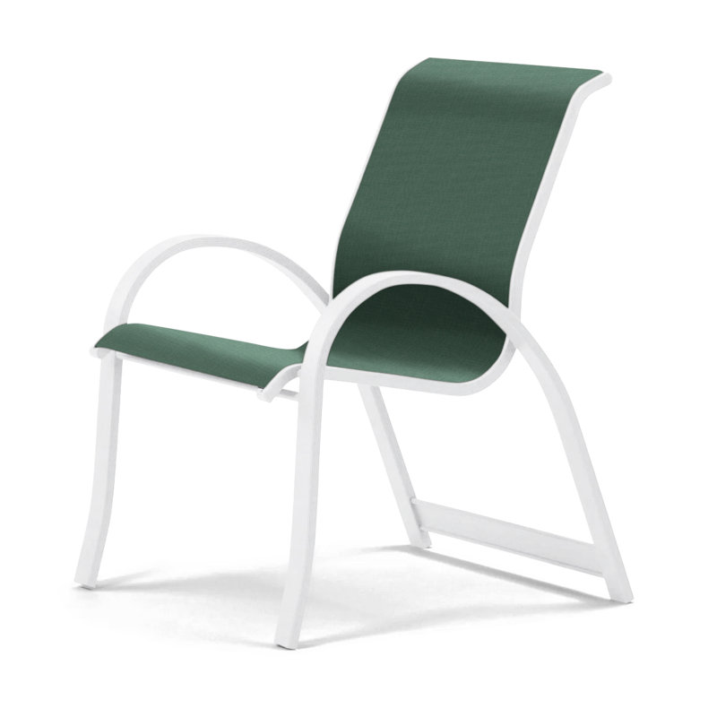 Fauteuil de salle à manger empilable Hiraku, Vert forêt 22D Sunbrella® vert, Bois de plage