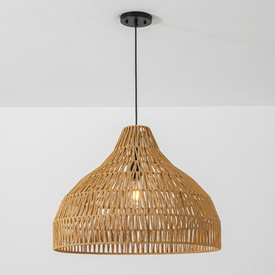 Naturaweave 1-Light Dimmable Woven Rope Pendant Light
