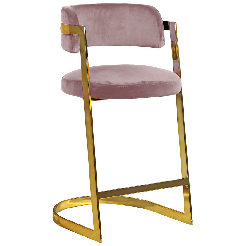 Wickley Upholstered Counter Stool with Metal Frame