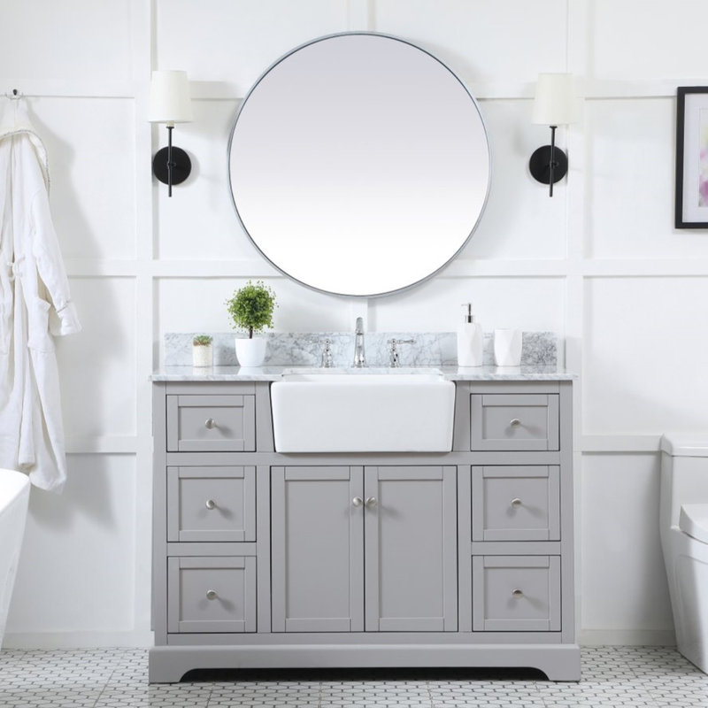 Ensemble de meuble-lavabo simple 48 po Pardue, Gris