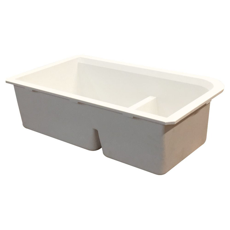Radius 31.5'' L Double Bowl Kitchen Sink, White