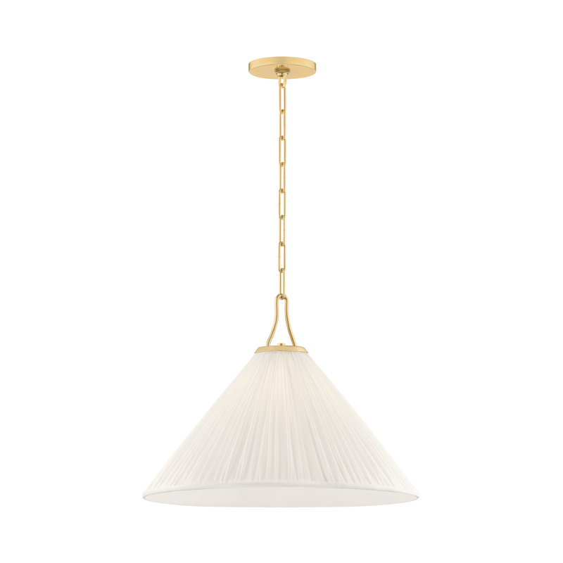 Luminaire suspendu large en laiton vieilli 1 lumière Mitzi Merida, H 70,75 po x l 22 po x P 22 po, 25 W
