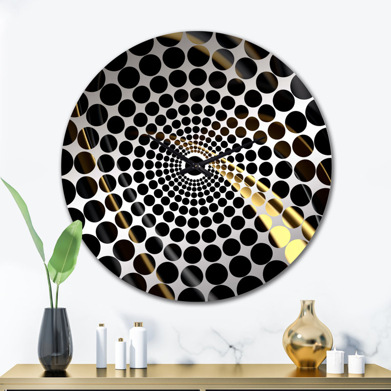 Horloge murale or et noir surréels II - Fractals, Très grand