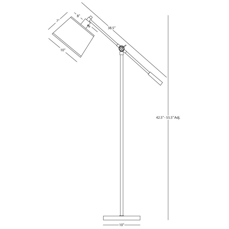 Stardust White Adjustable Fabric Shade Floor Lamp