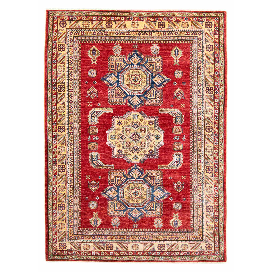 Handgeknüpfter Alfrid Teppich – 237 x 177 cm – Rot/Blau/Beige