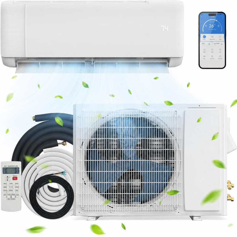 19 SEER2  18000 BTU Mini Split AC and Heat Pump, Cools/Heats Up to 1250 Sq.Ft, 230V, 18000 BTUs