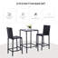 Ensemble de bar d'extérieur en rotin avec table et tabourets de bar en verre | Idée de cadeau