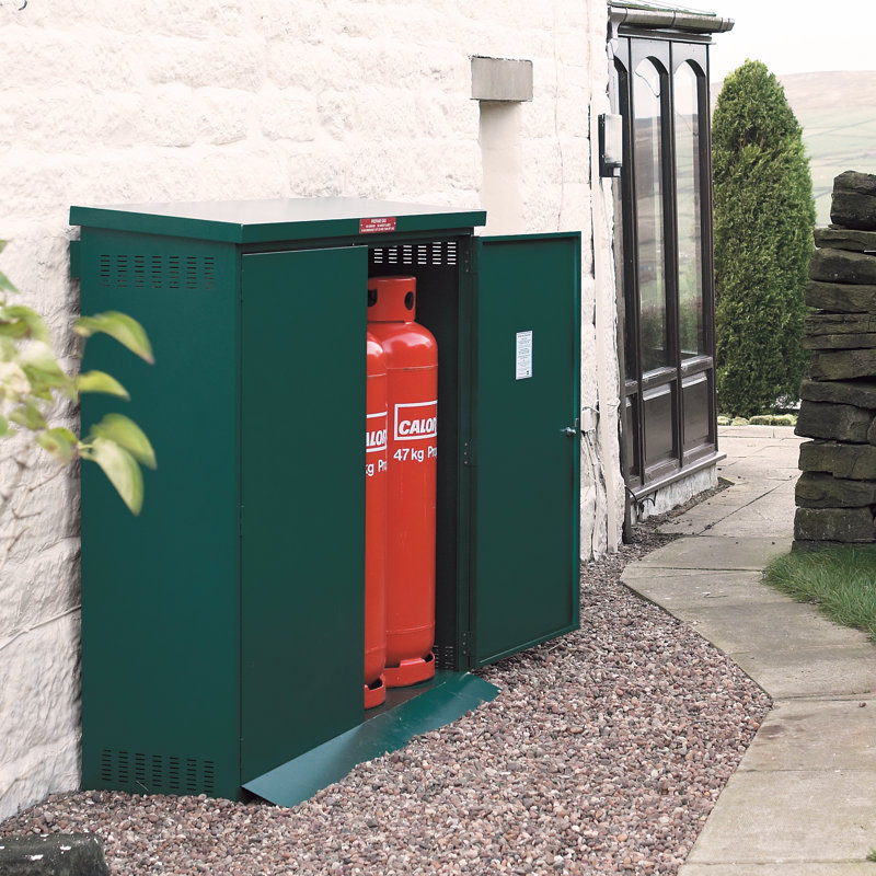 Asgas 6 ft. W x 2 ft. D Gas Storage unit for 4 x 47kg gas bottles, Green