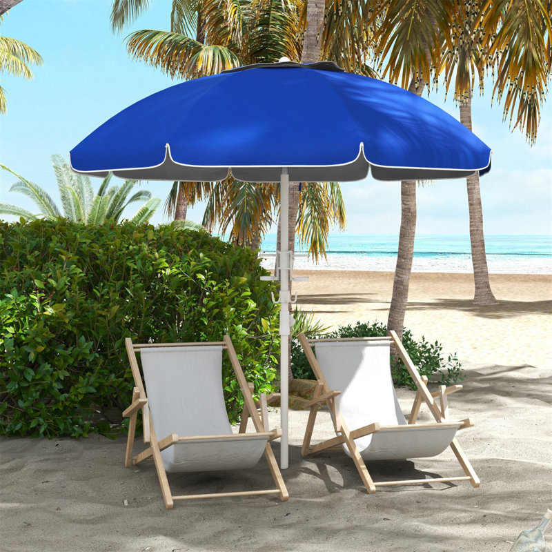 Parasol de plage portatif Outsunny, Bleu