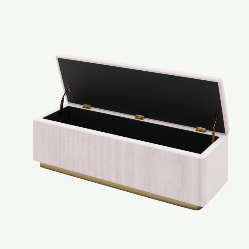 Repose-pieds de rangement 59,5 po Corduroy, Rose