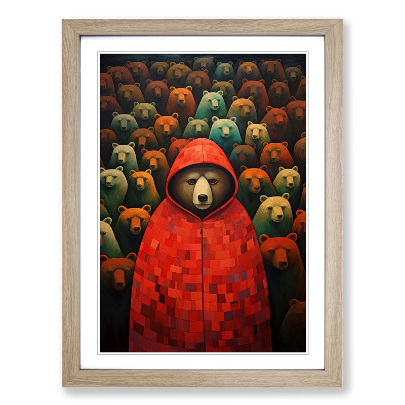 Single Picture Frame Print on Wood, Oak Framed, 64cm H x 46cm W