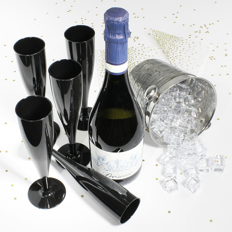 175ml Polystyrene With A Biodegradable Additive Flute, Black, 50