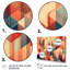 «Orange and Blue Geometric Abstractions II», reproduction sur toile-1863984429-1863984430