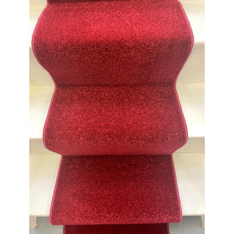 Royal Red Carpet Stair Runner With Whipped Edge and Stain Resistant