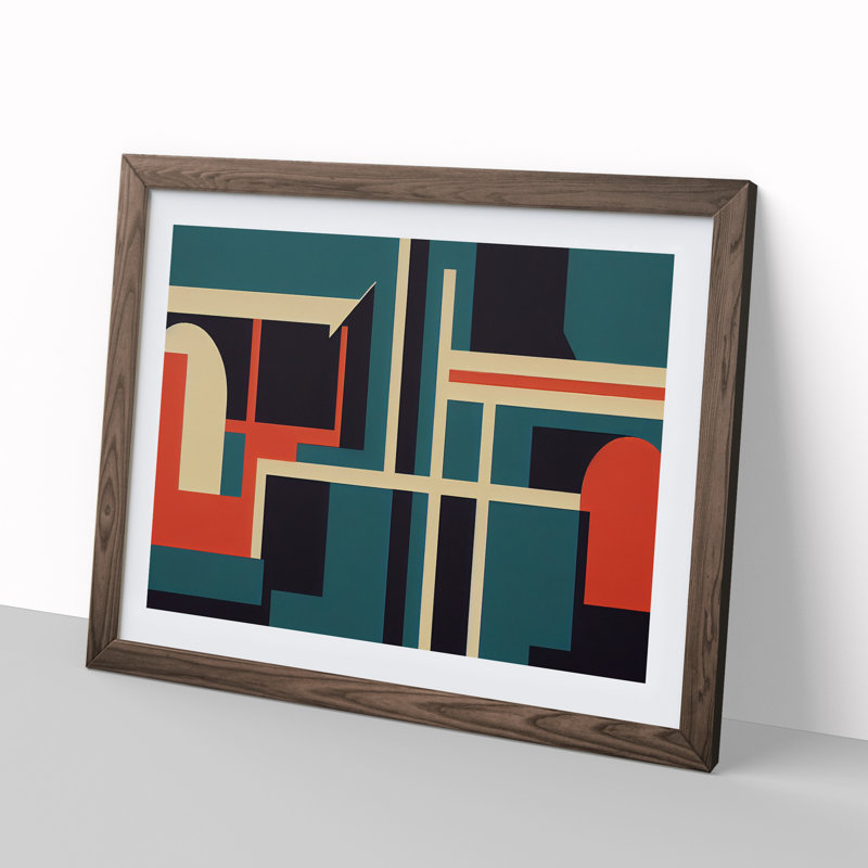 Classic Bauhaus Art Vol.3 Abstract - Framed Print, 46cm H x 64cm W x 2cm D, Walnut