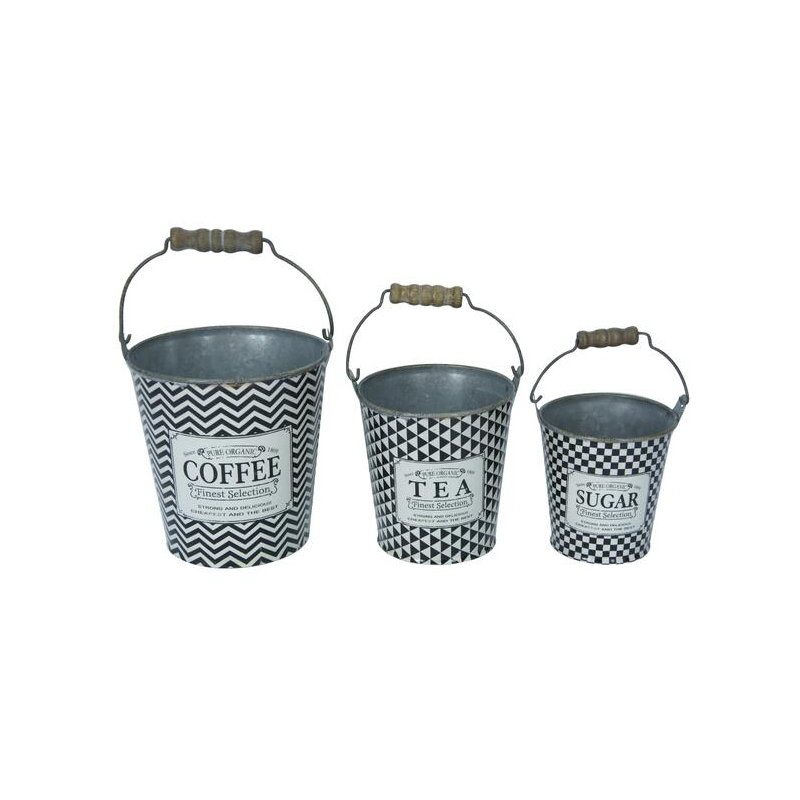 Ensemble de pots décoratifs 3 pièces tin
