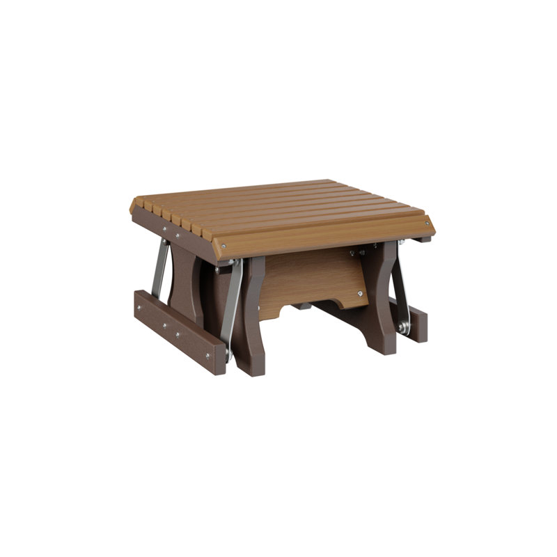 Repose-pieds berlinois berlinois de qualité supérieure, Natural Teak Top/Chocolate Brown Base