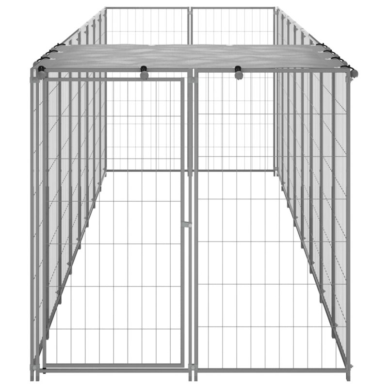 Poole 43.31cm H Metal Yard Kennel With Door, Silver