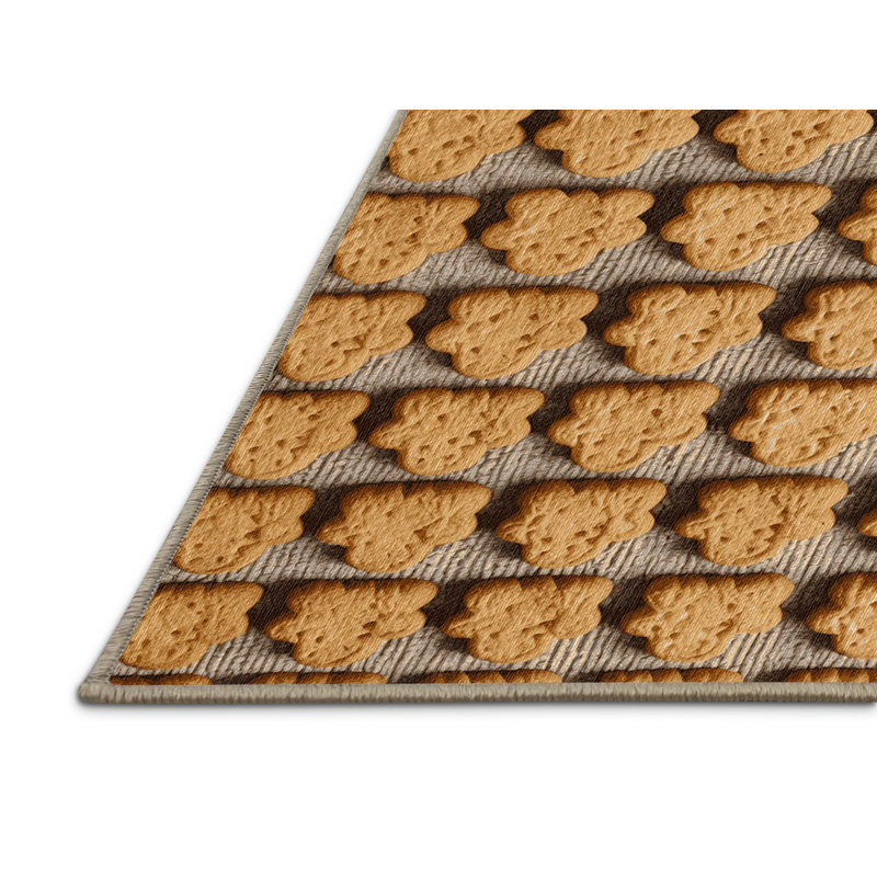 Washable Shortbread Desserts Area Rug, Rectangle 4' x 6'