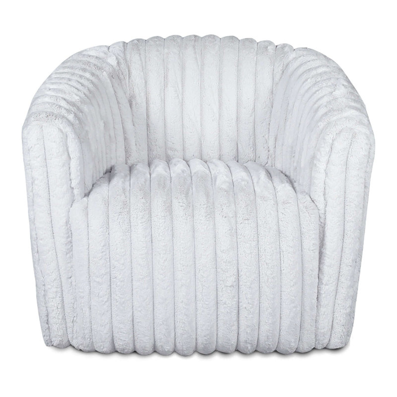 Fauteuil pivotant en velours Mira, Tissu blanc