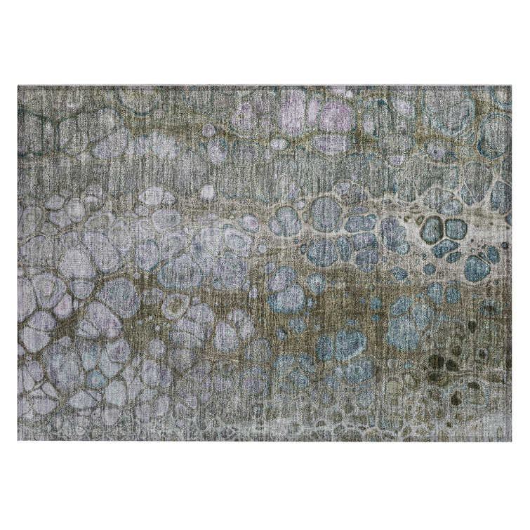 Machine Washable Indoor/Outdoor Xhevrie Brown Rug