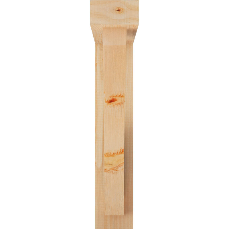 Thorton Block Bracket with Offset Brace, 22 x 18, 4"W Douglas Fir (Rough Sawn)